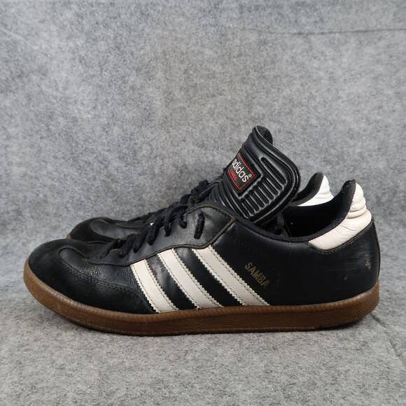 Adidas Shoes Mens 9.5 Samba Sneaker Leather Lifestyle Black White Casual Trainer - Picture 4 of 16